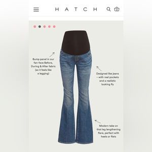 Hatch Collection Over the Bump Maternity Flare Jean size 26 NWOT